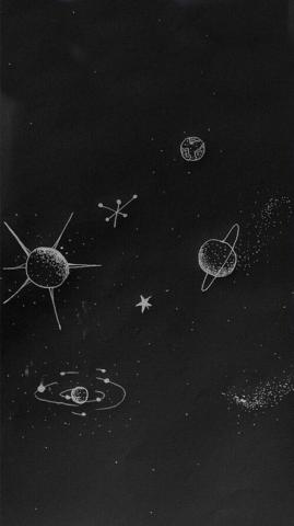 Stars And Planets Space Doodle iPhone Wallpaper