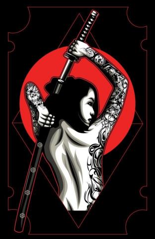 Premium Vector Samurai Women With Tattoo