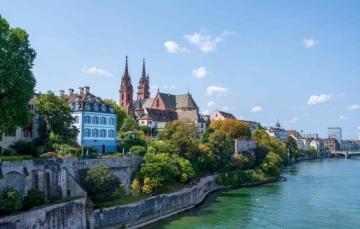 Wallpaper River Building Switzerland Basel Image For Desktop