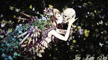 Anime Girls Skull Kissing Original Characters HD Wallpaper