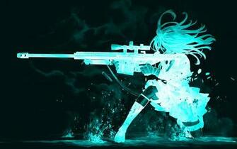 Glowing Shooting Girl Wallpaper