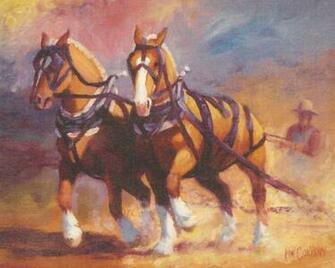 Featured Belgian Team Pulling Horses Painting Kim Corpany Html
