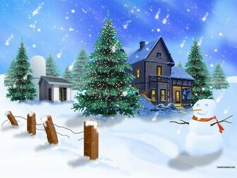 Winter Snowman Christmas Wallpaper