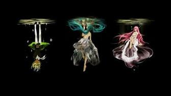 Hatsune Miku Water Megurine Luka Girl Kagamine Rin Vocaloid Wallpaper