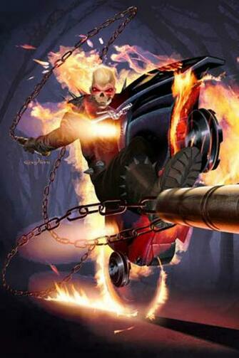 Ghost Rider I4 Drawns Cartoons Wallpaper For iPhone