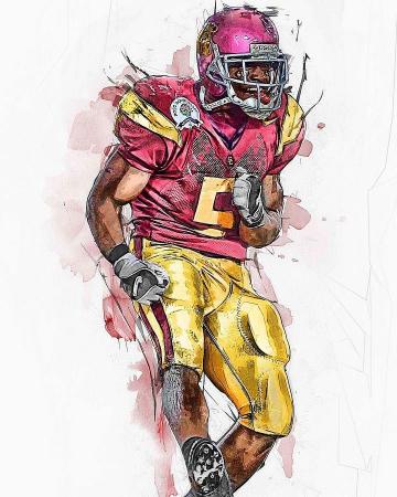 Reggie Bush Watercolor Digital Art By Emmanuel Pineda