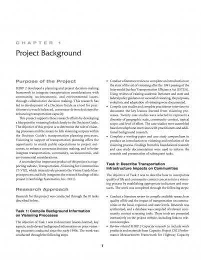 Chapter Project Background Linking Community Visioning And