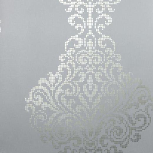 Home Wallpaper Contemporary Lux Pewter Metallic Damask