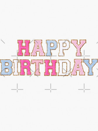 Preppy Patch Happy BirtHDay Sticker By Gdm123