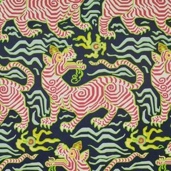 Tibet Wallpaper Navy By Clarence House In Mm