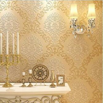 Living Room Modern Custom Printed Roll Gold Metallic Silver