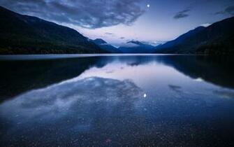 Night Lake Mountains Water Reflection Ultra HD 4k Background