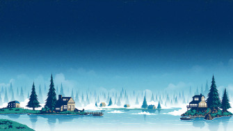Winter Scenery Minimalist Night Landscape Digital Art 4k Wallpaper
