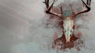 Dear Bull Skull On Grunge Wallpaper