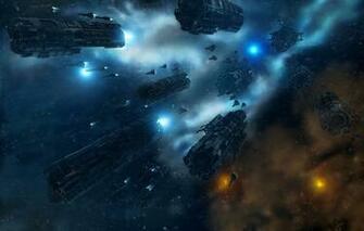 Wallpaper Space Stars Ships Navy Combat Armada Image For