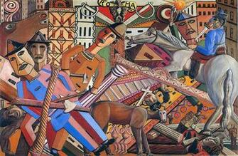 The Comic Tragedy American Folk Art Wallpaper Image