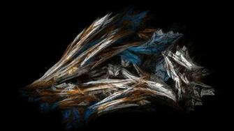 Abstract Black Background Widescreen Fractal Art Wallpaper