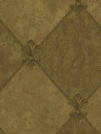 Interior Place Dark Metallic Gold Trellis Diamond Wallpaper