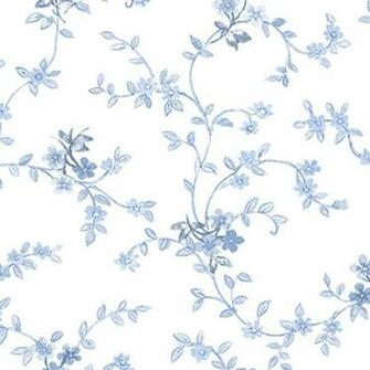 Floral Trail Wallpaper Blue And White Traditional By