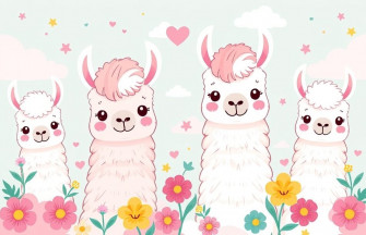 Kawaii Llama Wallpaper