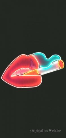 Trend iPhone Wallpaper Neon Smoking Lips