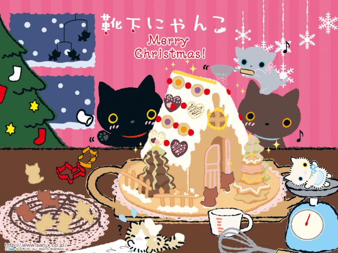 Kutusita Nyanko Christmas Wallpaper Kawaii