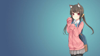 School Uniform Anime Girls Cat Girl Original Characters