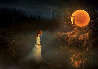 Wallpaper Halloween Spooky Blood Red Moon