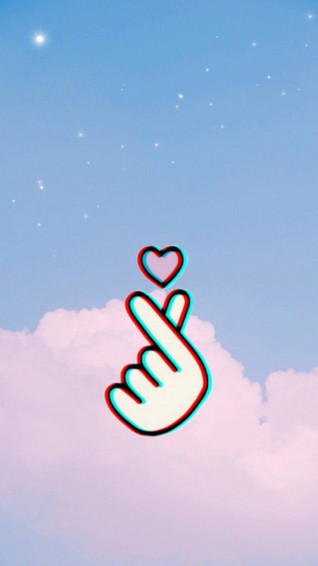 Hand Heart Sky Clouds Wallpaper