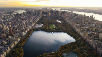 New York Lake Skyscrapers City Manhattan Wallpaper