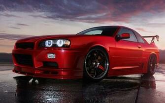 Nissan Skyline Gt R Car Close Up Cloud Red