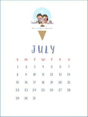 Cute July Calendar Wallpaper In