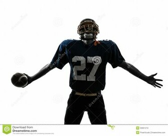 Nfl Football Player Triumphant American Man Silhouette