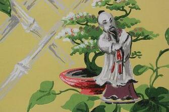 Listing 1940s Vintage Wallpaper Chinoiserie