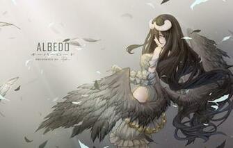 Wallpaper Girl Wings Anime Feathers Art Horns Albedo