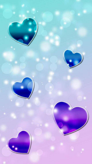 Blue Purple Hearts Wallpaper Heart Valentines