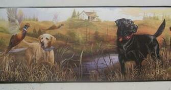 Labrador Retriever Dogs Pheasant Hunting Wallpaper Border