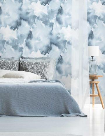 Blue White Beautiful Watercolour Abstract Wallpaper Feathr