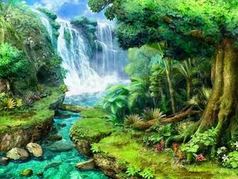 Forest Waterfall Wallpaper