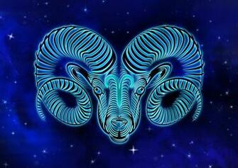 Blue Aries Ram Zodiac HD Wallpaper Background Image