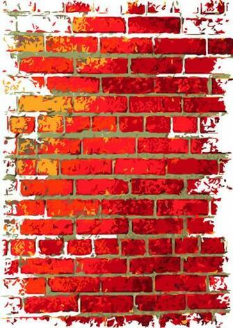 Cartoon Brick Wall With Graffiti Object Background