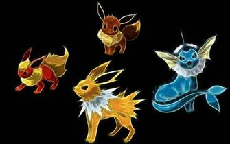 Eevee Vaporion Joltion Flarion Evolution Pokemon Wallpaper