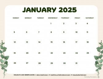 January Calendar Wallpaper