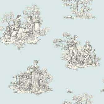Toile Wallpaper Pale Teal Rasch Design Amour