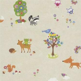 Wallpaper Rasch Bambino Woodland Creatures