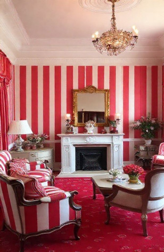 Red And White Striped Wallpaper