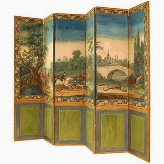 Jean Zuber Et Cie Hand Blocked Printed Scenic Wallpaper Screen
