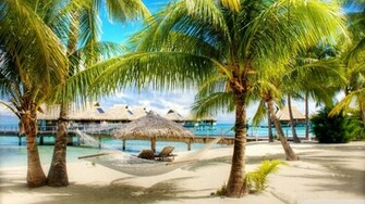 Tropical Beach Resort Wallpaper