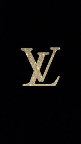 Louis Vuitton Glitter Abstract iPhone Wallpaper Black Art