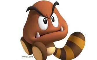 Wallpaper Goomba Sobre Fondo Blanco